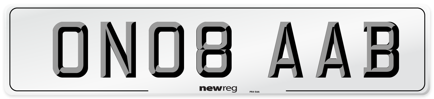ON08 AAB Number Plate from New Reg
